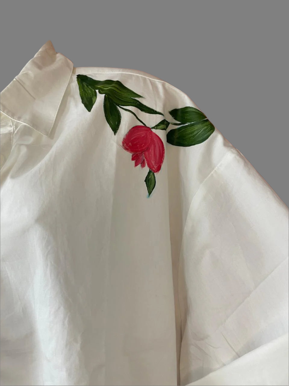 Canvas hand painted White Shirt