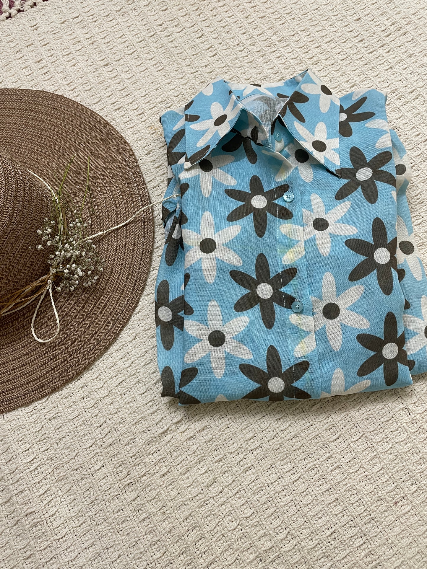 Sky Petal Shirt Dress