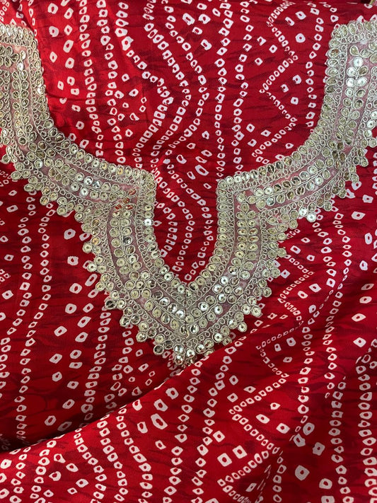 Crimson Bandhani Crepe Coord Set