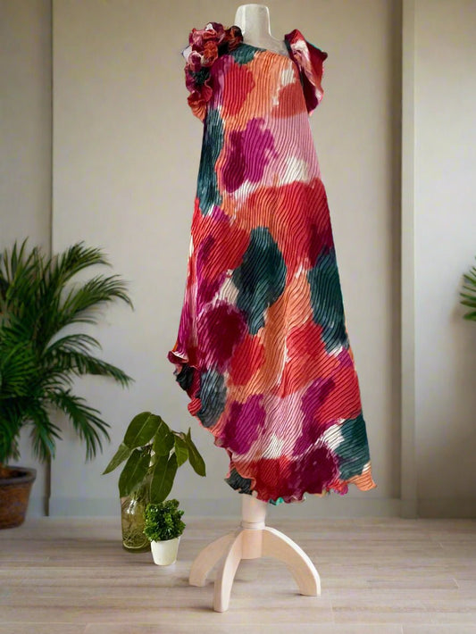Nebula Ruffle Dress - Silver Lining