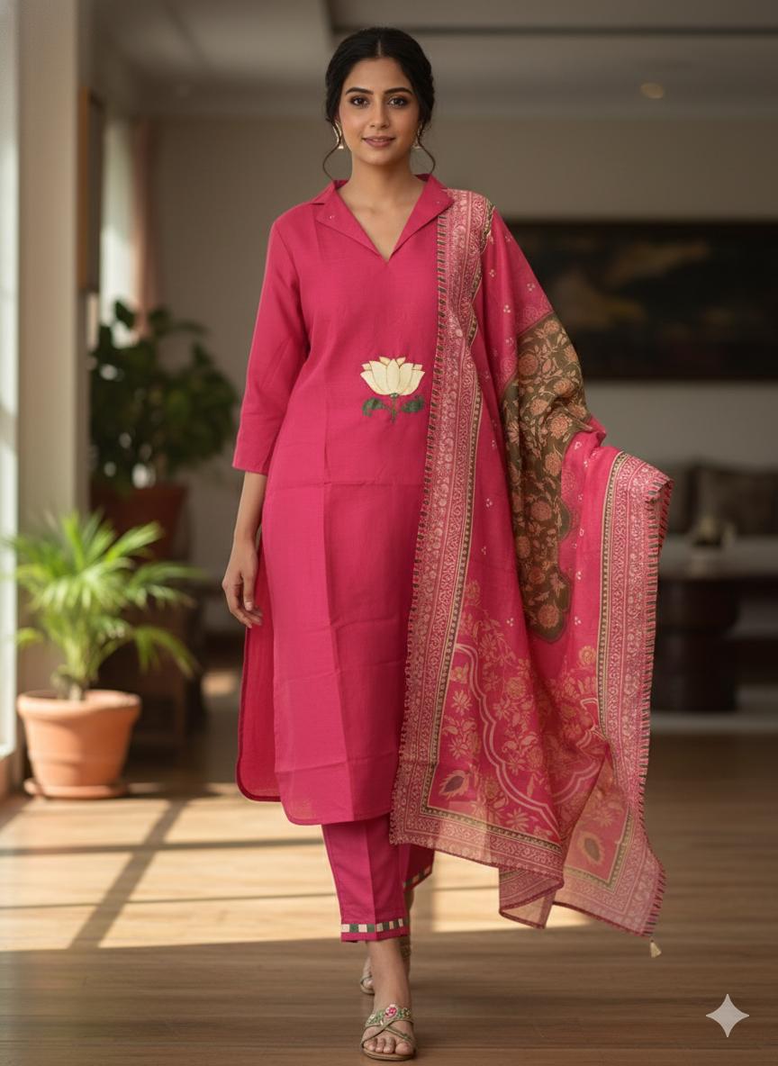 Gulbahaar Hand-Painted Suit Set