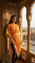 Sunset Swirl Cowl Dress