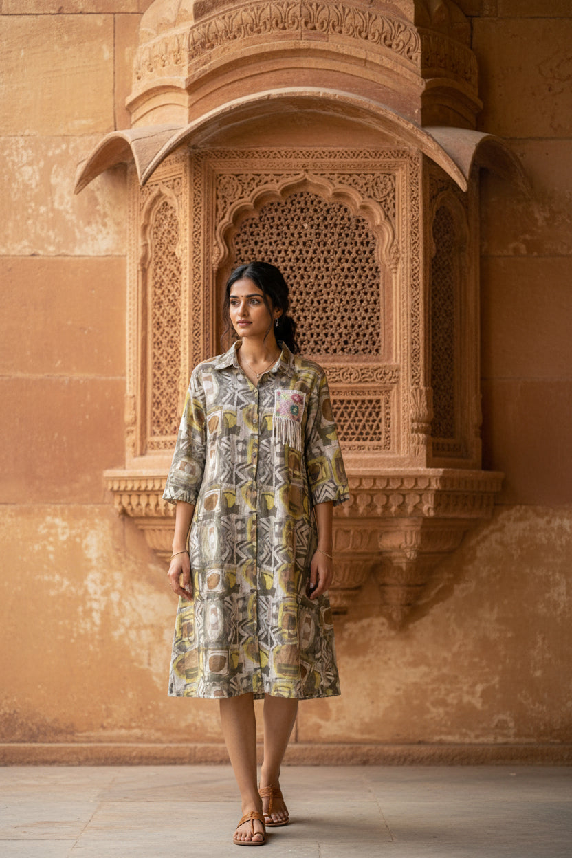 Linen Loom Shirt Dress