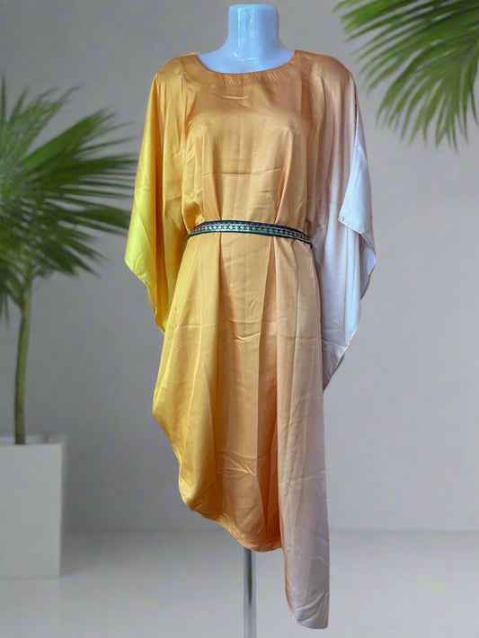 Sunset Swirl Cowl Dress