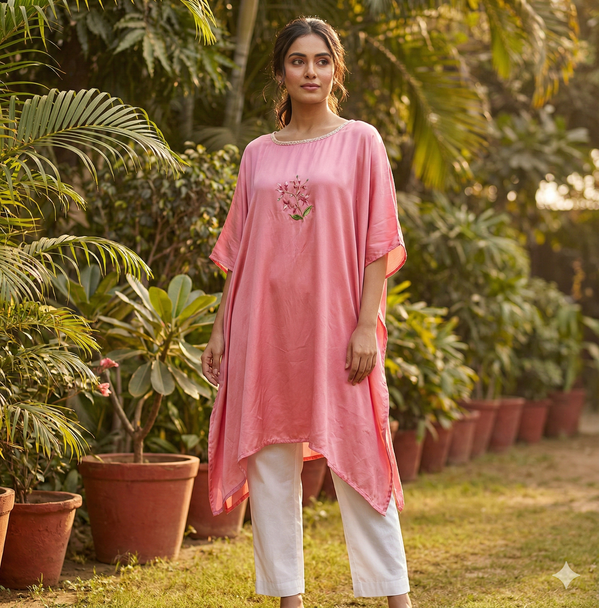 Blush Luxe Satin Kaftan