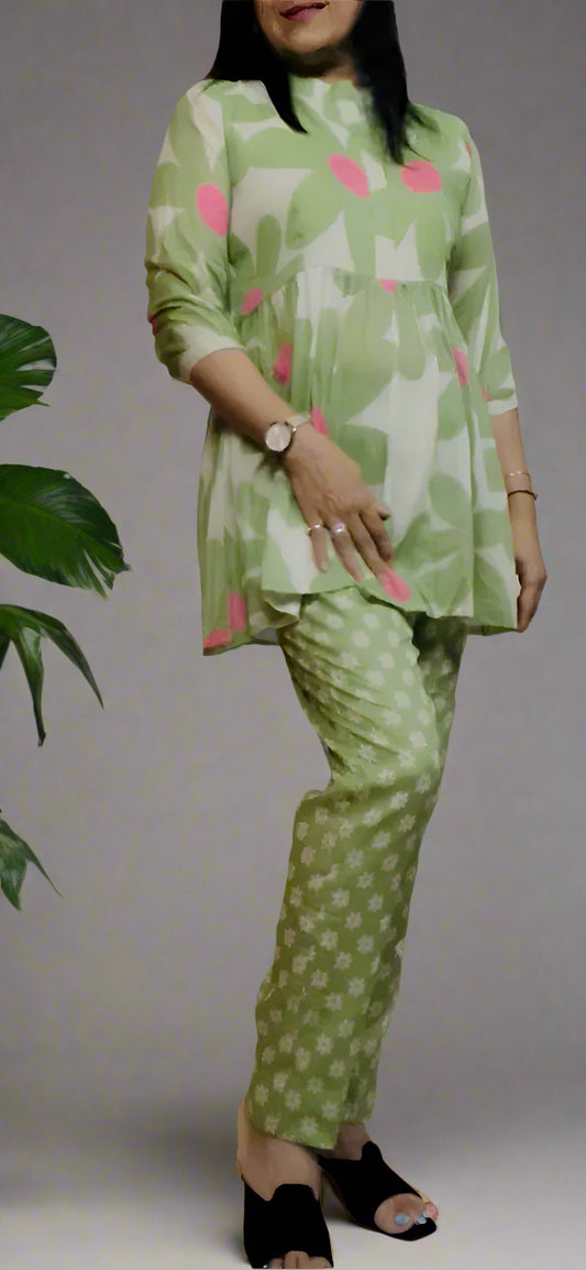 Printed Mal Green Floral