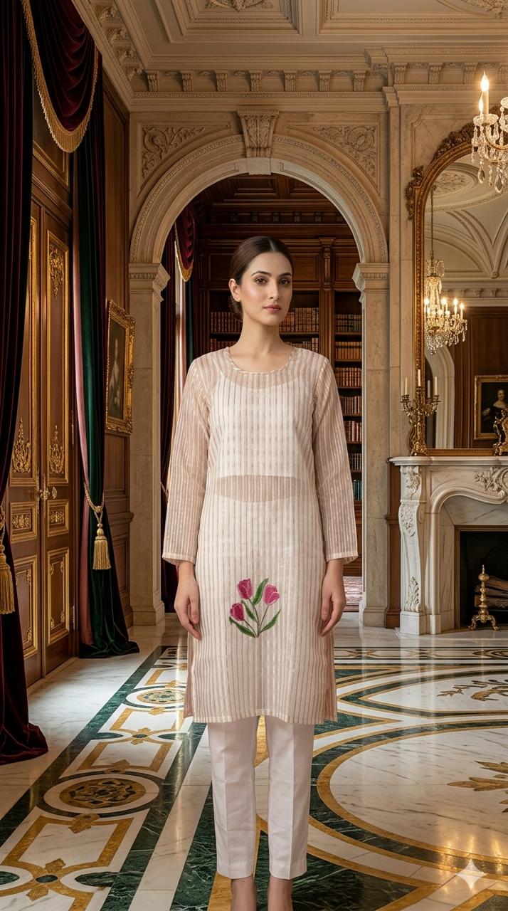Blush Petal Kurti Set
