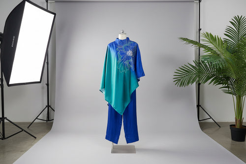 Bluefern Embroidered modal satin Coord