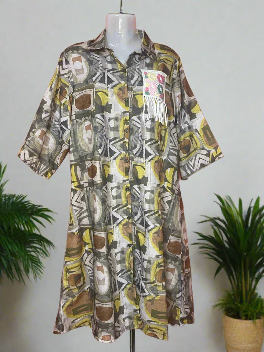 Linen Loom Shirt Dress (3)