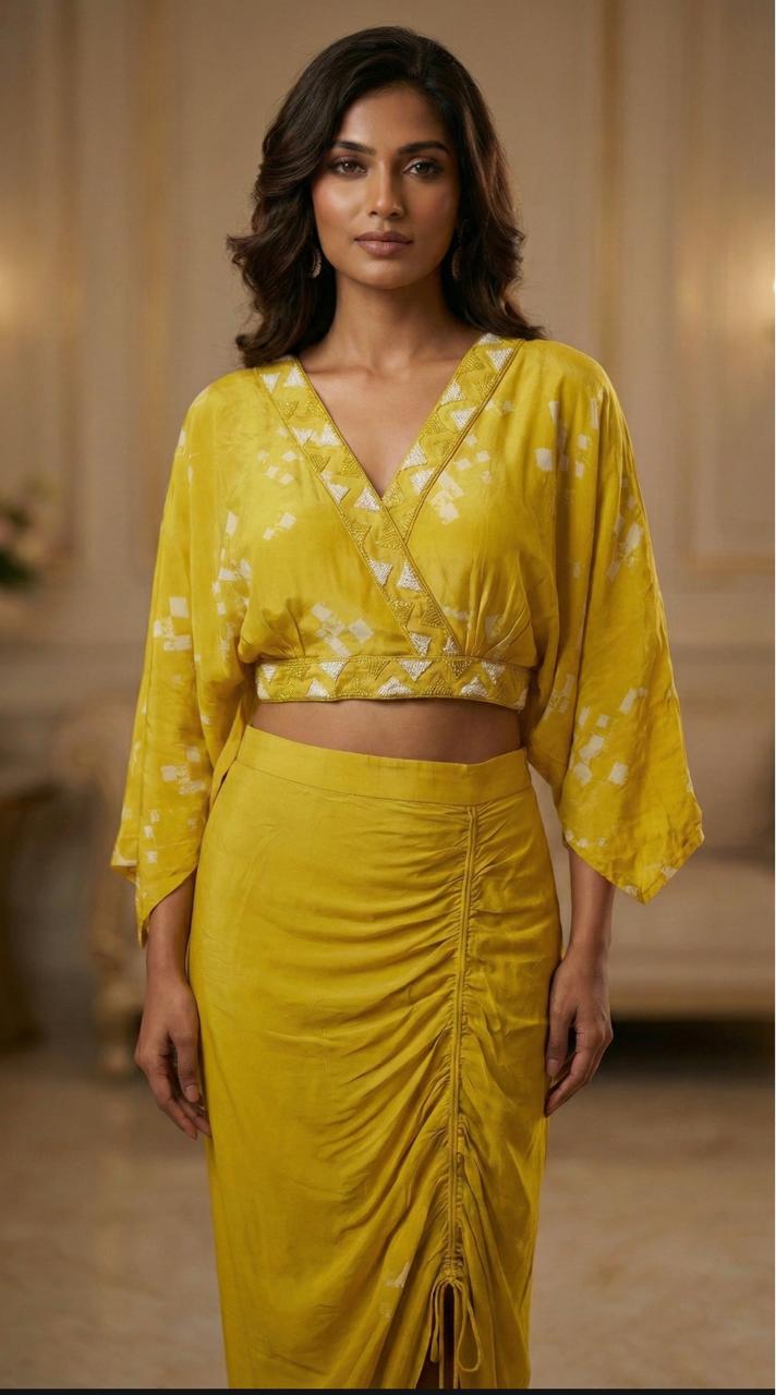 Lemon Glow Pull-Up Skirt Coord Set