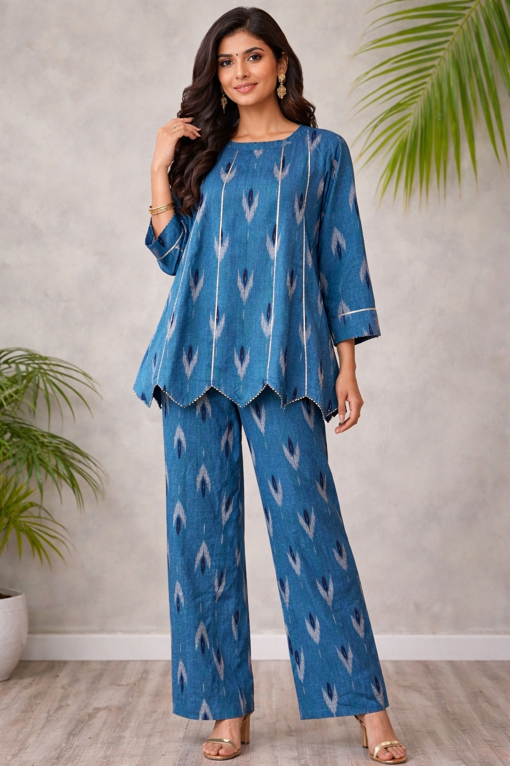 Indigo Ikat Aura Coord Set