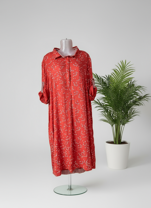 Red meadow shirt dress