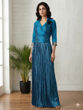 Midnight Pleated Drape Gown