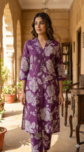 Purple Mirage Kurti  Coord Set