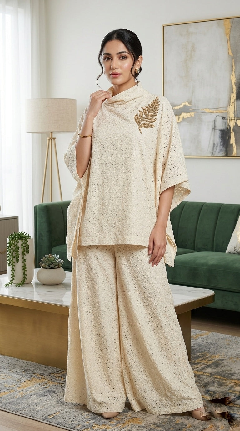 Ivory Whisper Kaftan Set