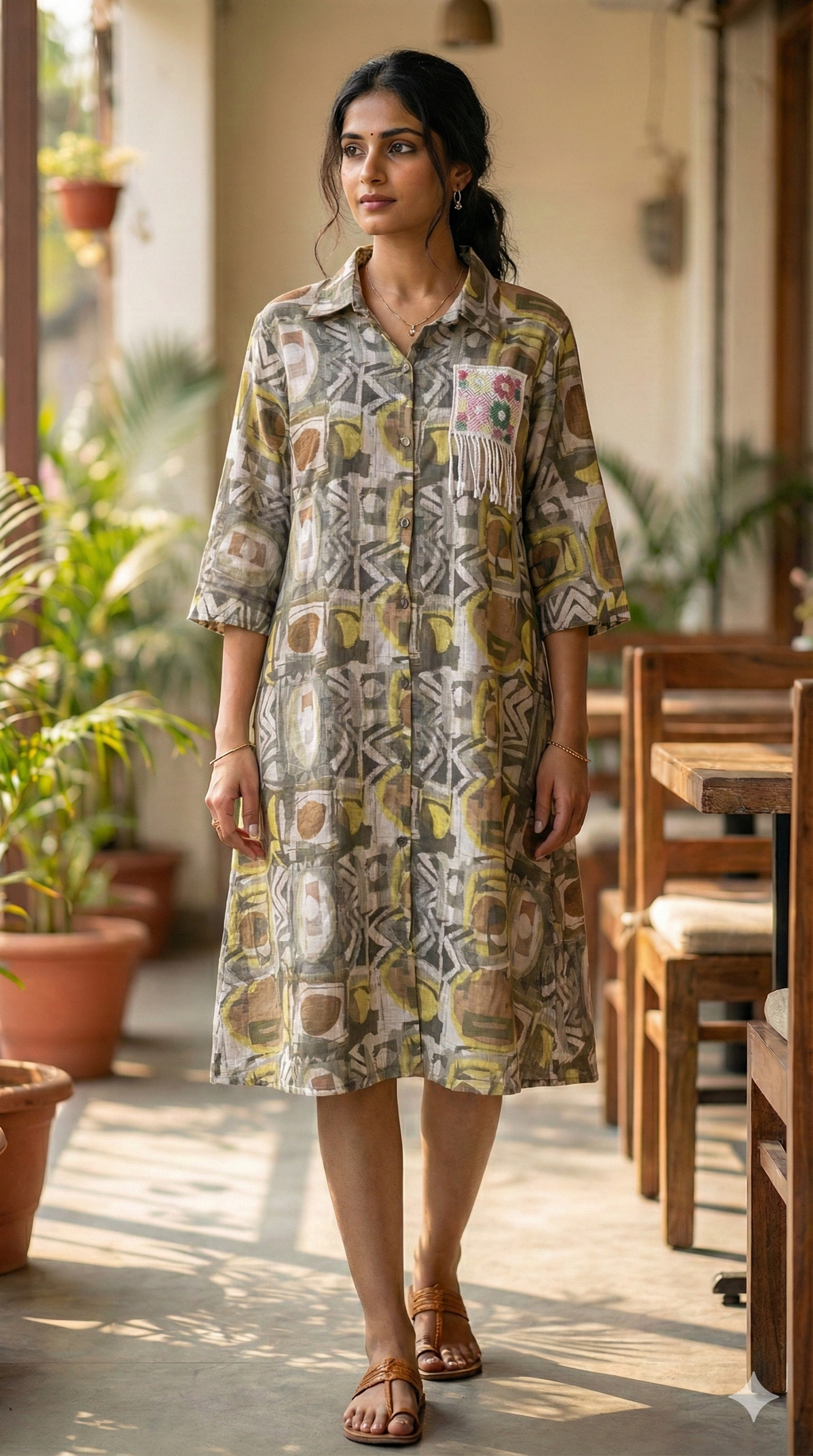 Linen Loom Shirt Dress (3)