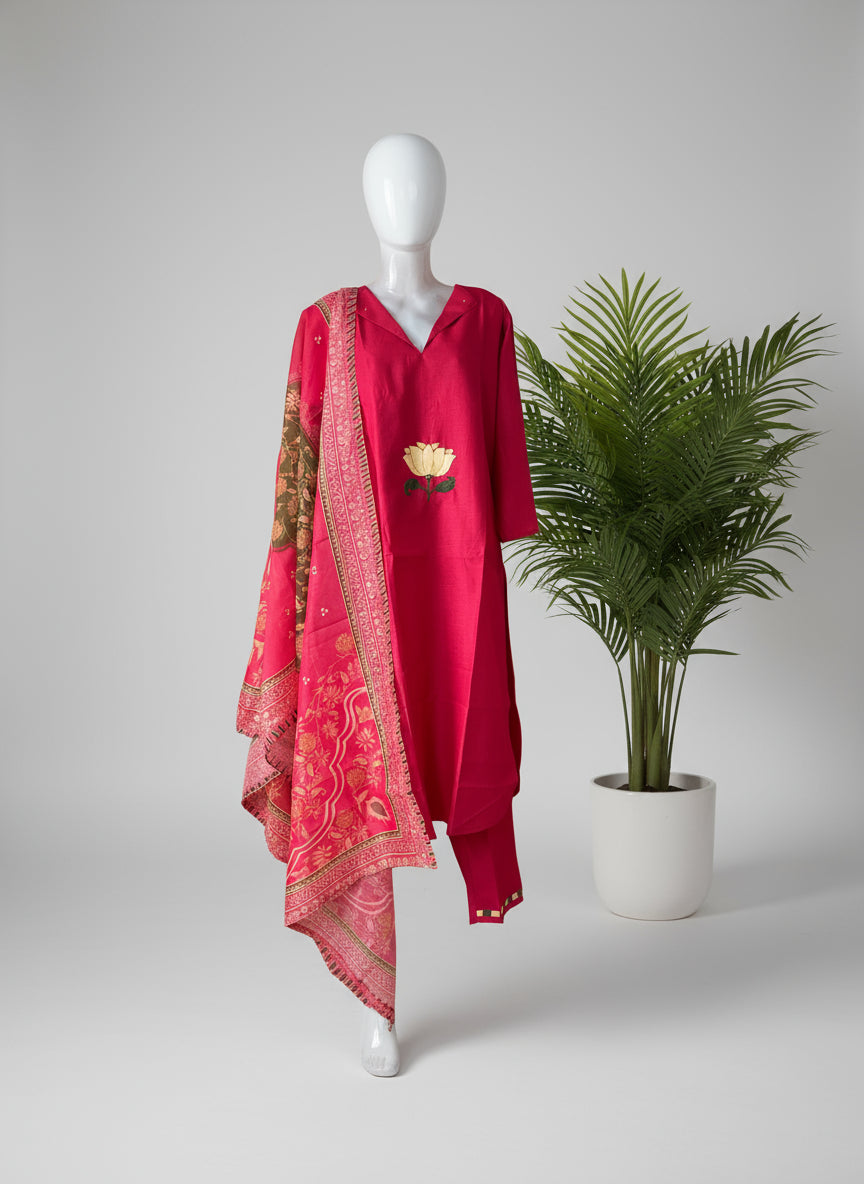 Gulbahaar Hand-Painted Suit Set