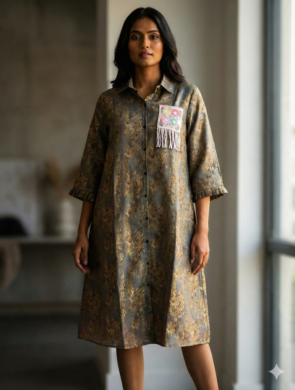 Linen Loom Shirt Dress (1)