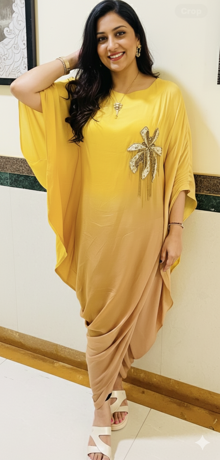 Bronze Sunset Cowl Dress