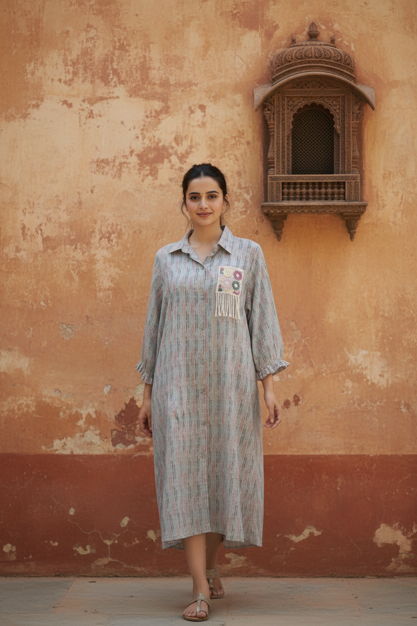 Linen Loom Shirt Dress
