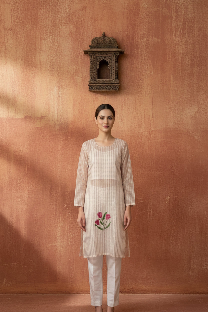 Blush Petal Kurti Set