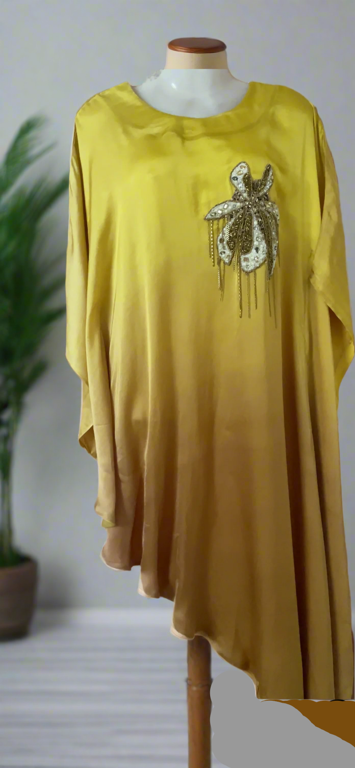 Bronze Sunset Cowl Dress