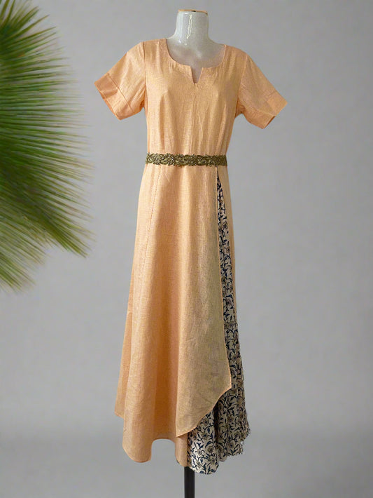 Meher Peach  Linen Gown