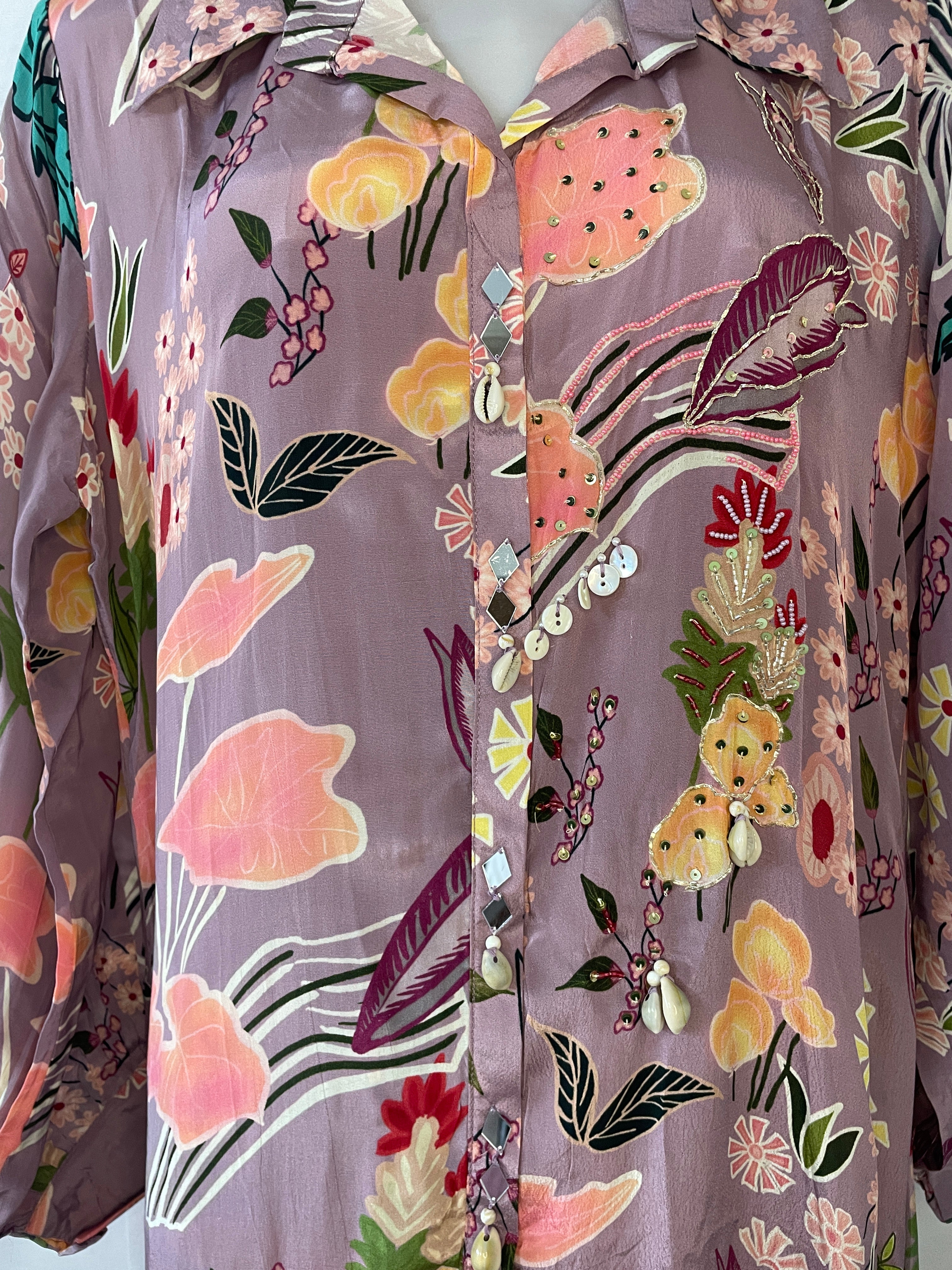 Rose Amethyst Crepe Coord Set