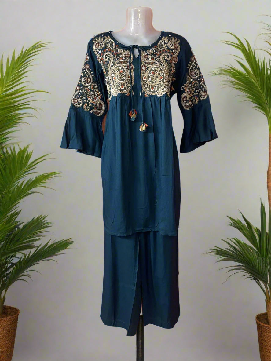 Zoya Teal Co-ord Set