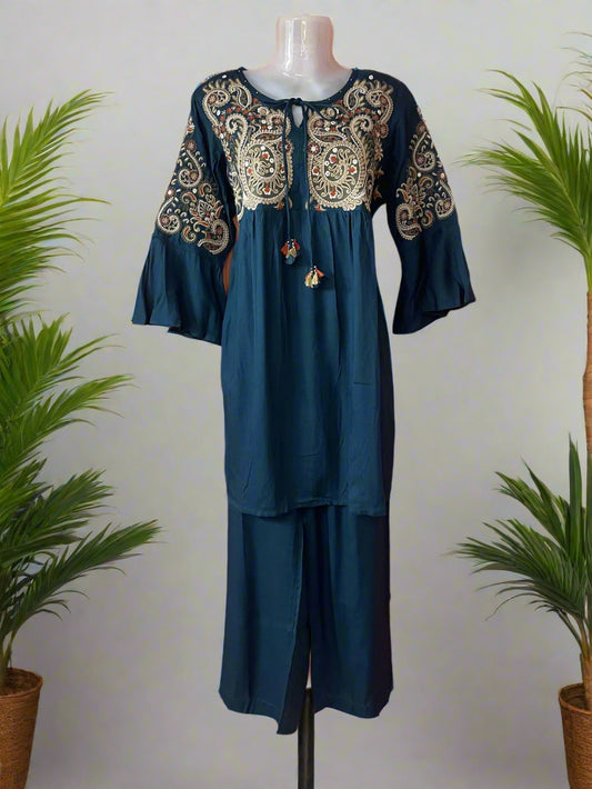 Zoya Teal Co-ord Set