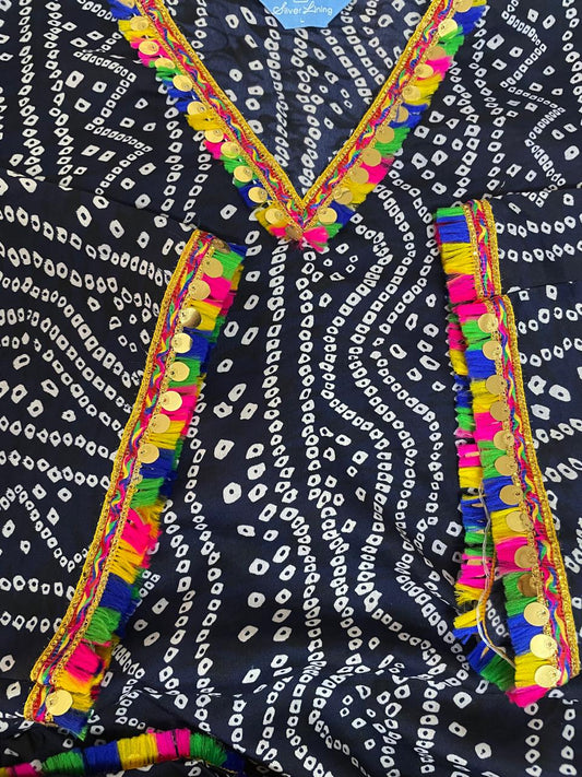 Royal Bandhani Kurti Charm Set