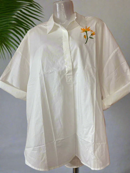 Canvas white Hand-painted Shirts