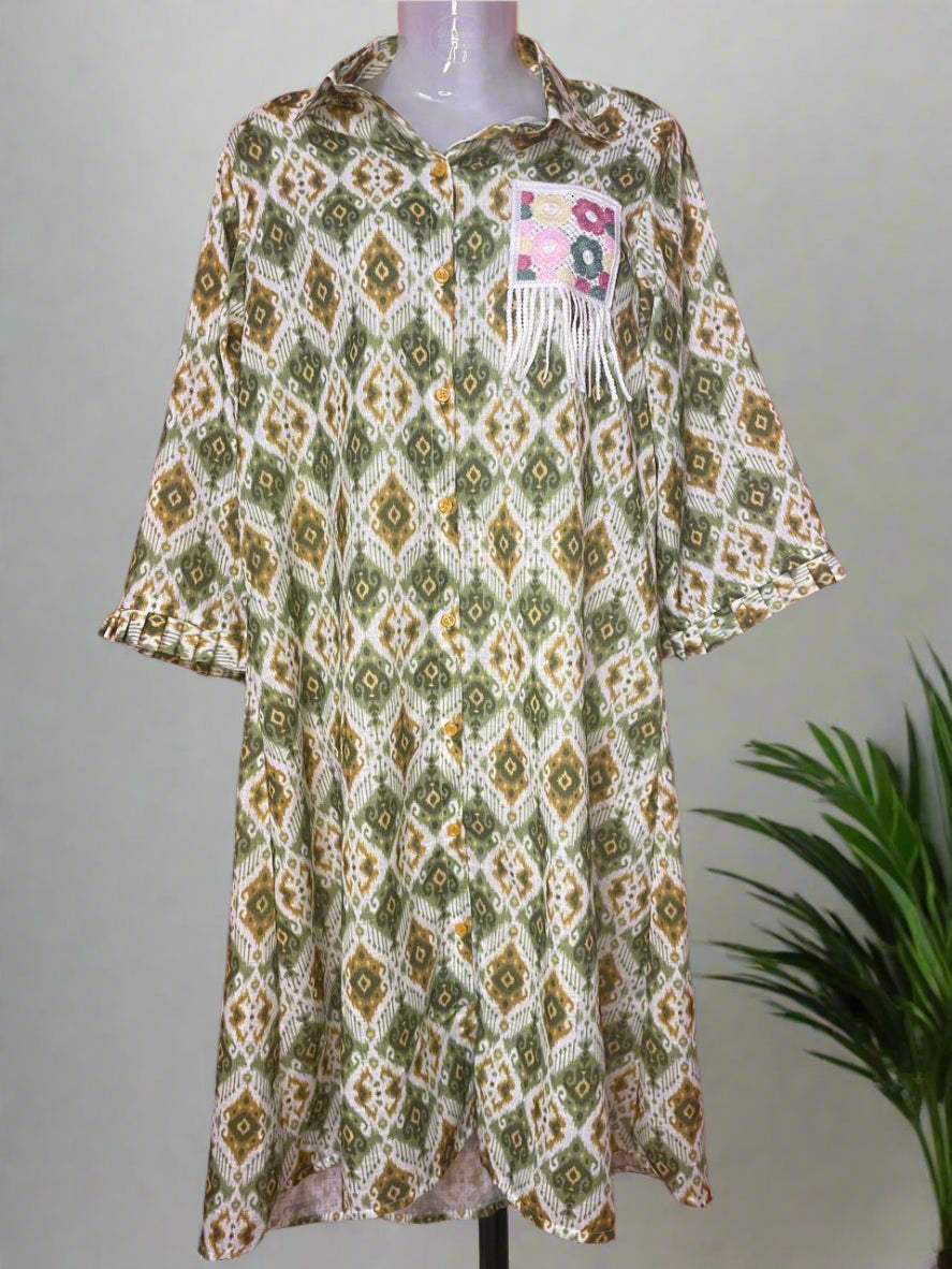 Linen Loom Shirt Dress (4)