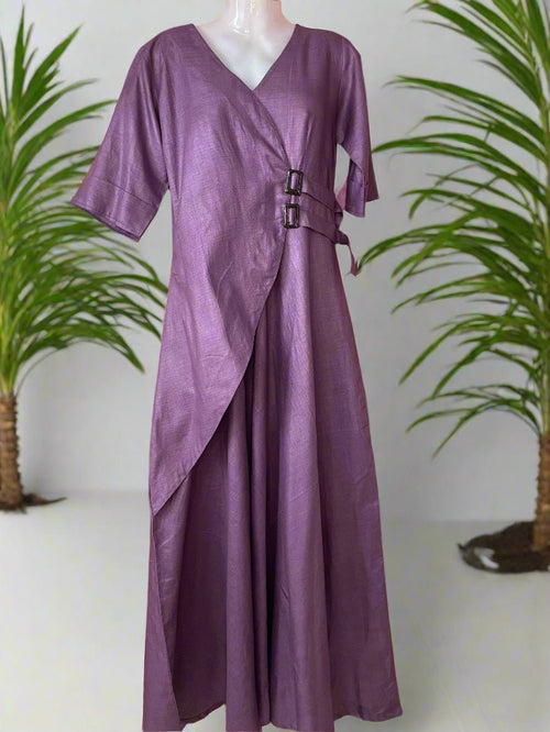 Aira Cotton Linen Gown - Silver Lining