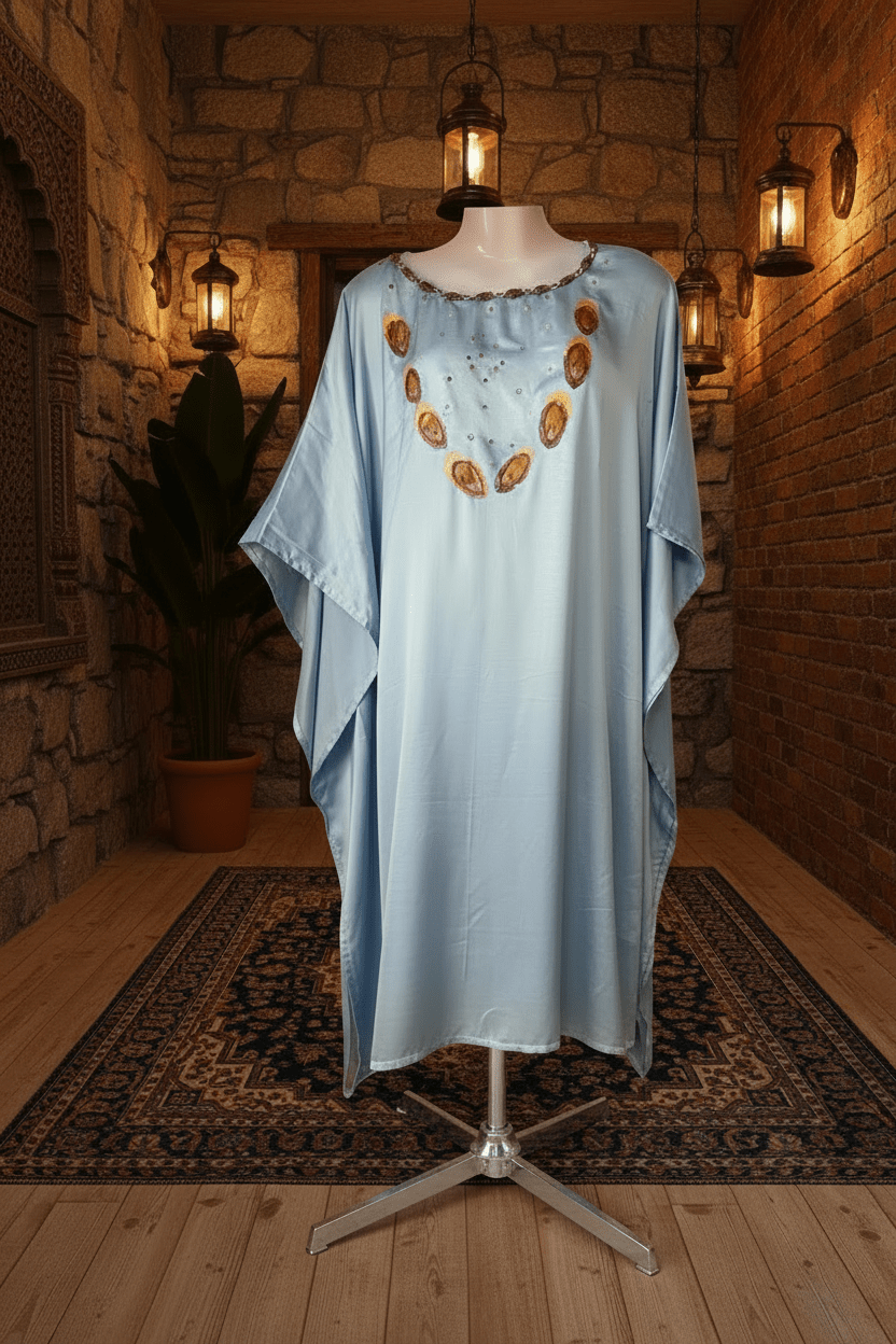 Antique Satin Kaftan Kurti - Silver Lining