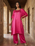 Antique Satin Kaftan Kurti - Silver Lining