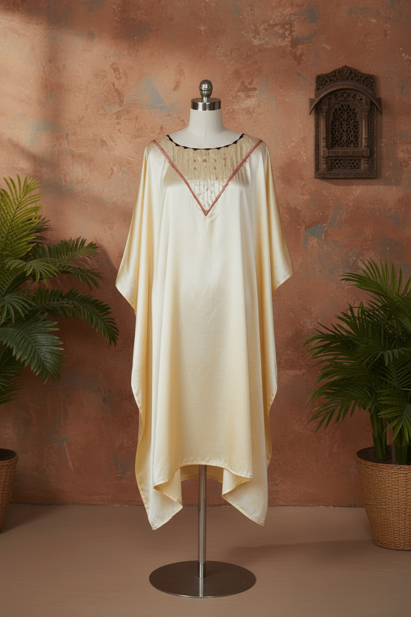 Antique Satin Kaftan Kurti - Silver Lining