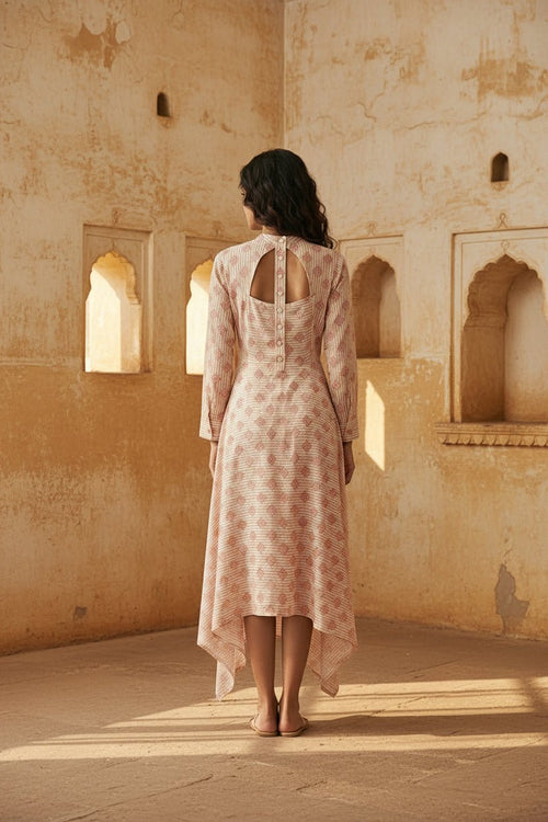 Assym Linen Dress - Silver Lining