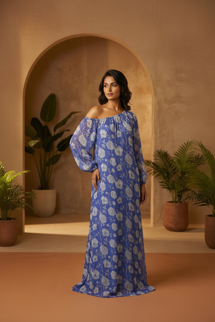 Blue Botanica Gown - Silver Lining