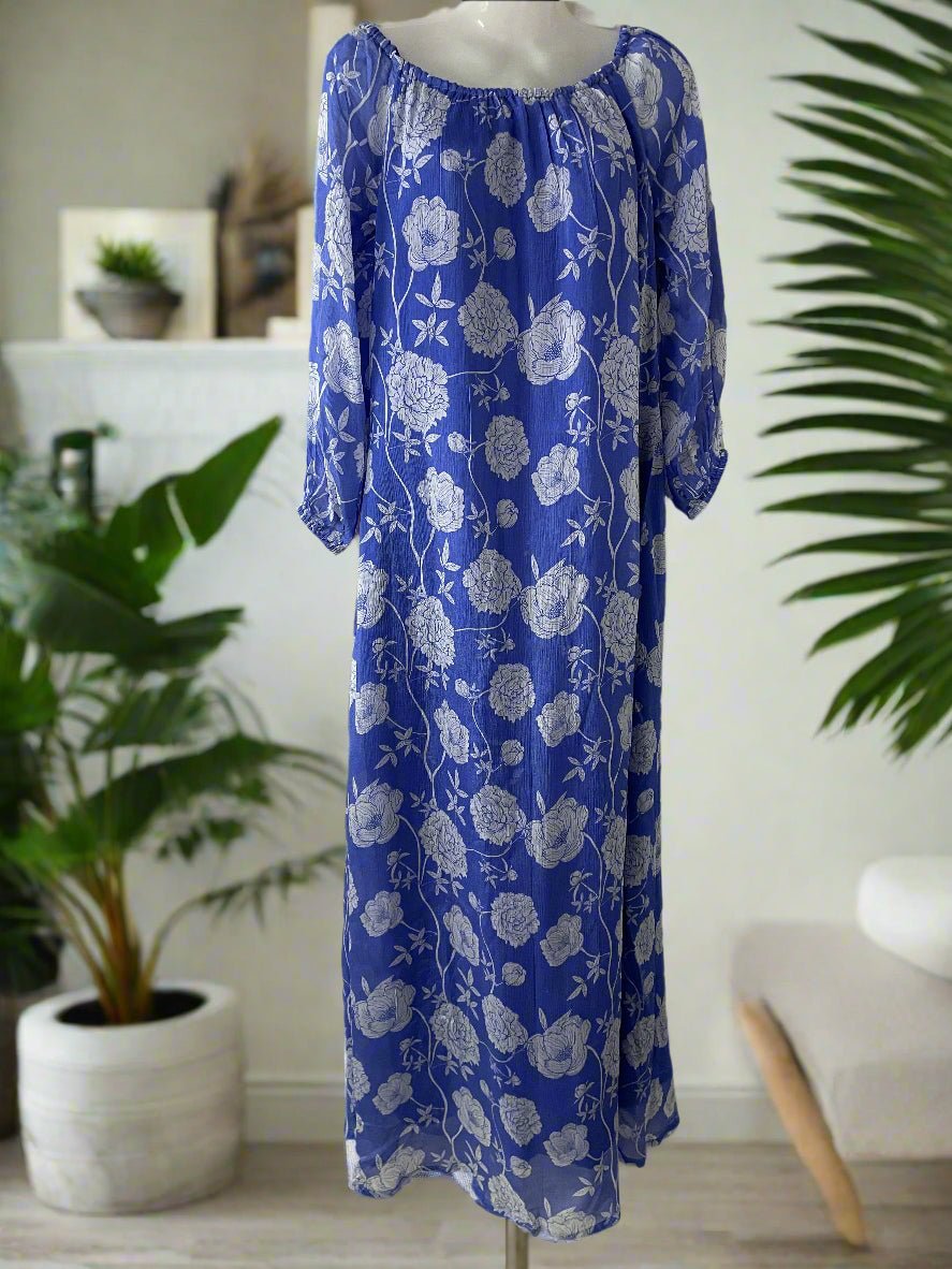 Blue Botanica Gown - Silver Lining