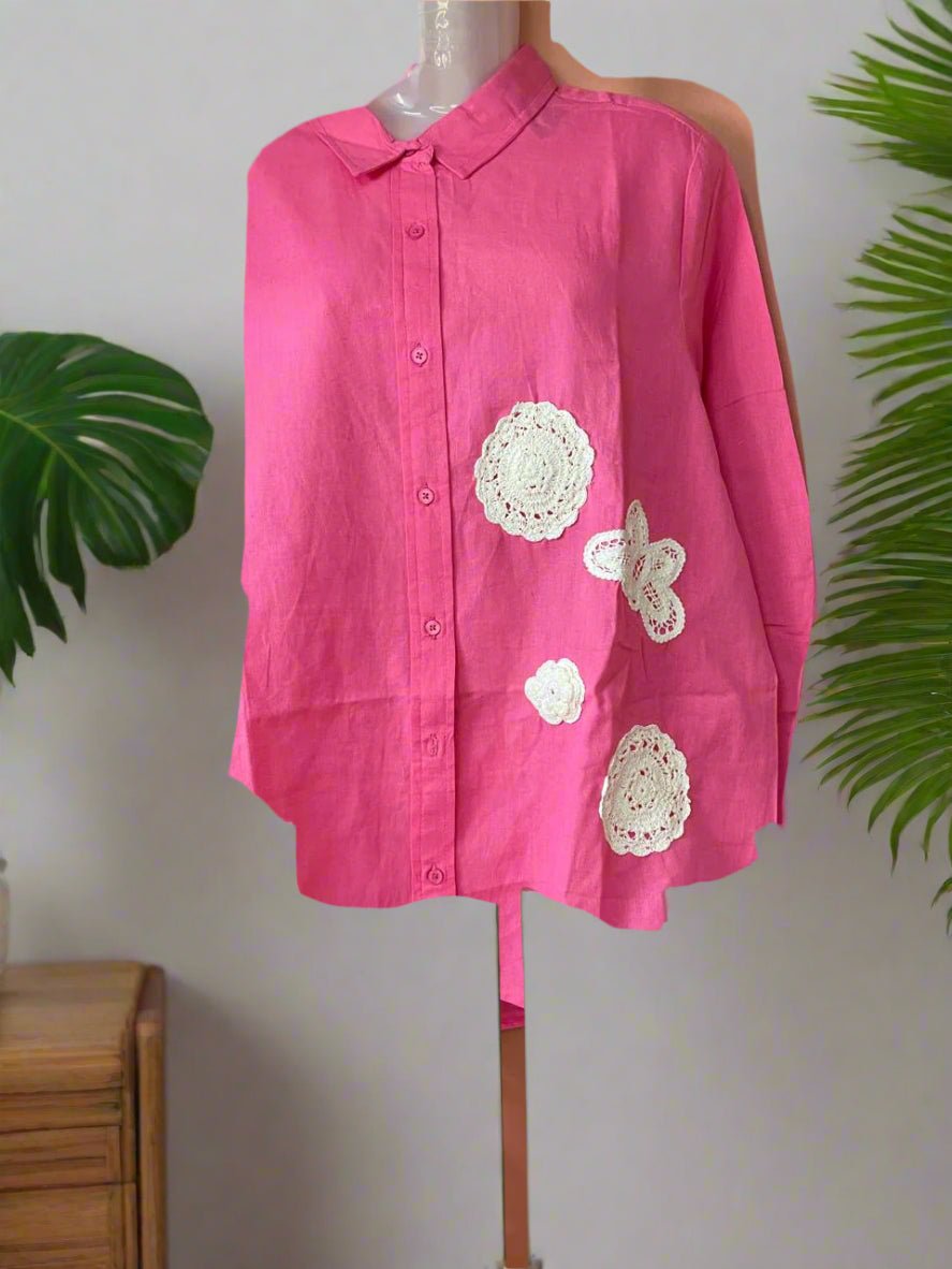 Crochet Bloom Shirts - Silver Lining