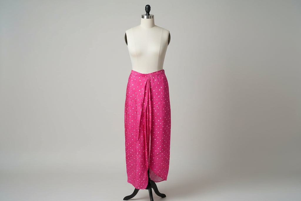 Sunlit Kalamkari Bandhni Skirt Set