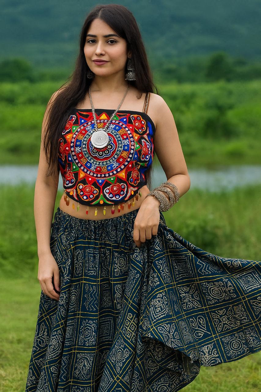 Meera Flare Bandhni Skirt