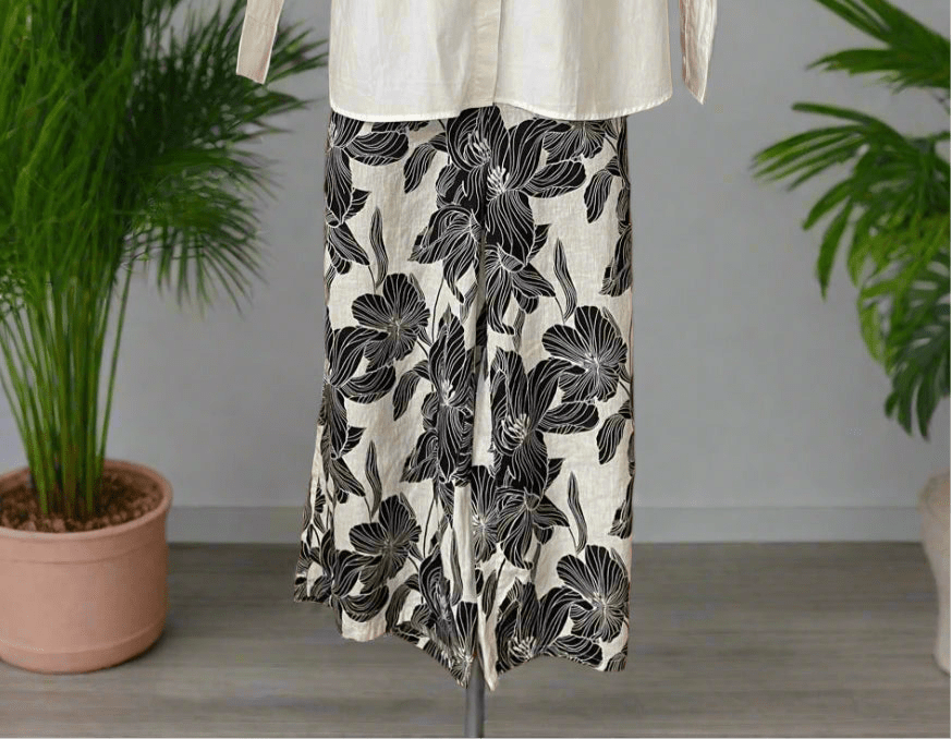 Everyday Cotton Shirt and Linen Pant Muse Set - Silver Lining