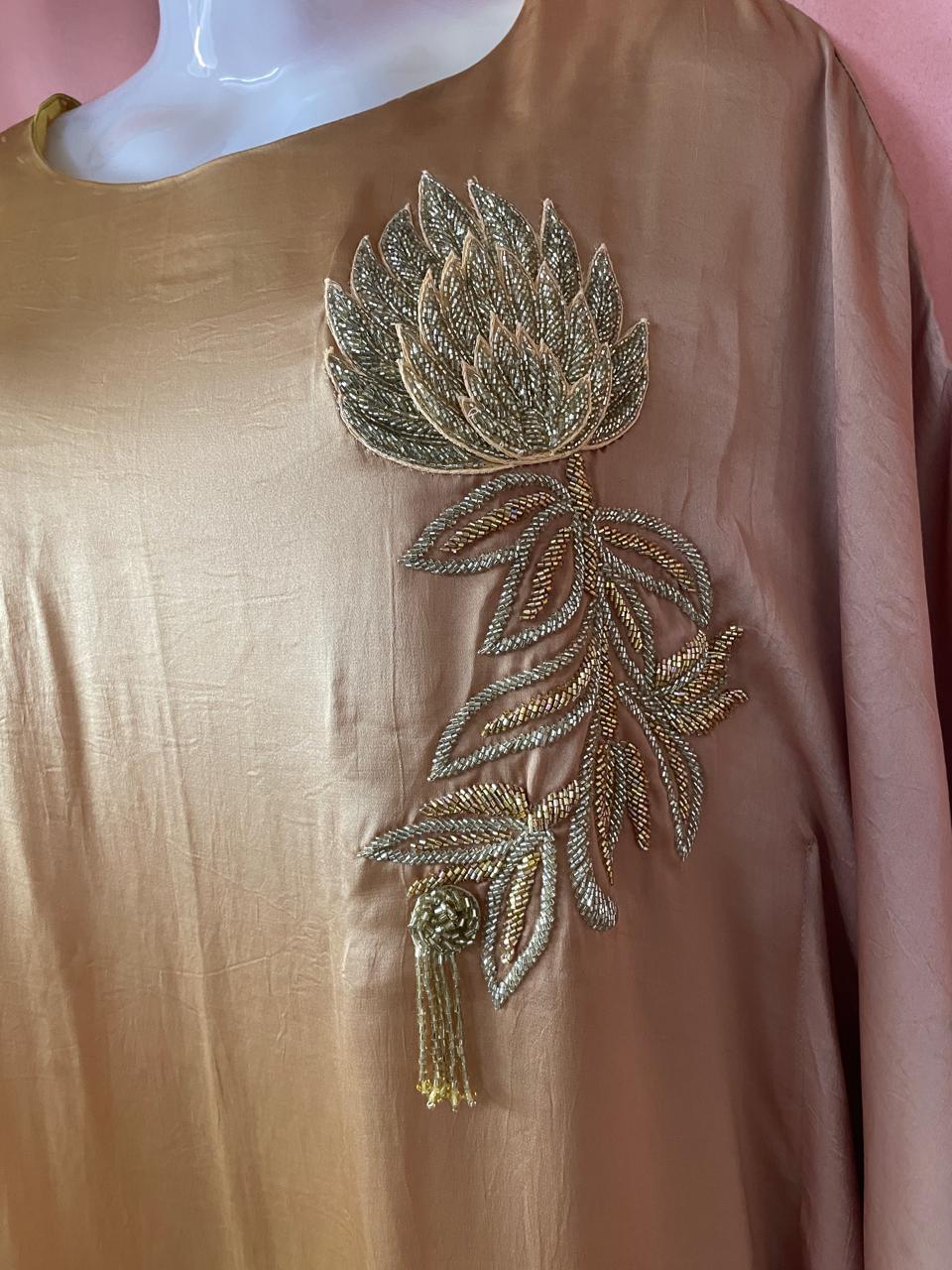 Golden Mocha Cowl Kaftan Tunic - Silver Lining
