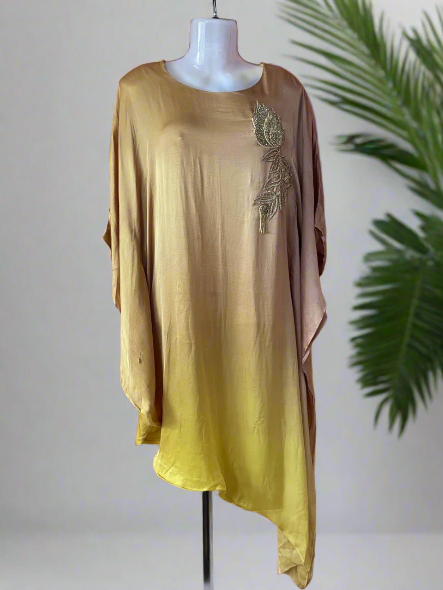 Golden Mocha Cowl Kaftan Tunic - Silver Lining
