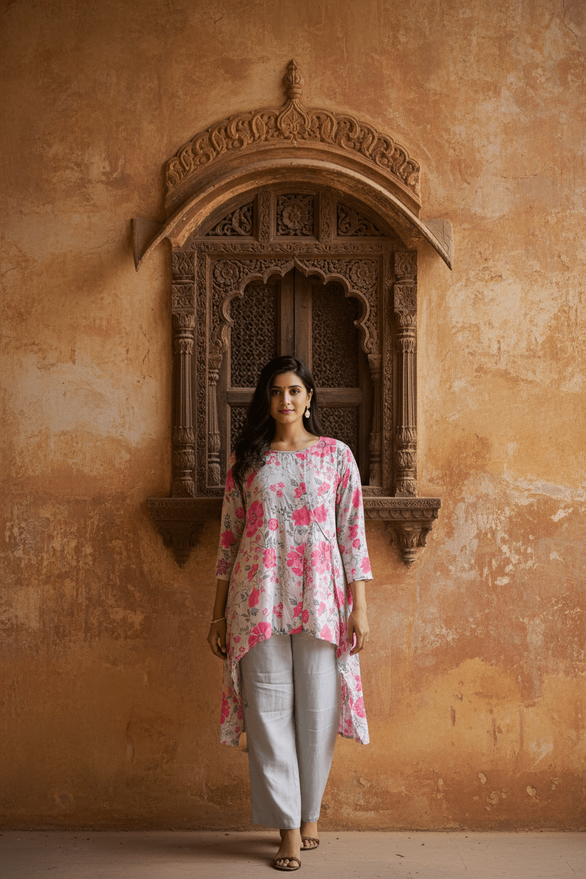 Gulbahar Drift Kurti - Silver Lining