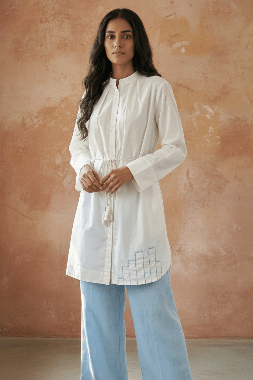 Ivory Edit Cotton Shirt Dress - Silver Lining