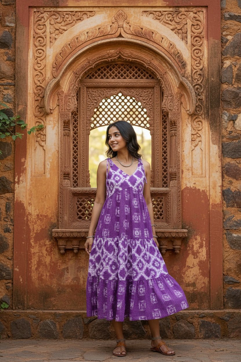 Lavender Tide Shibori Dress - Silver Lining