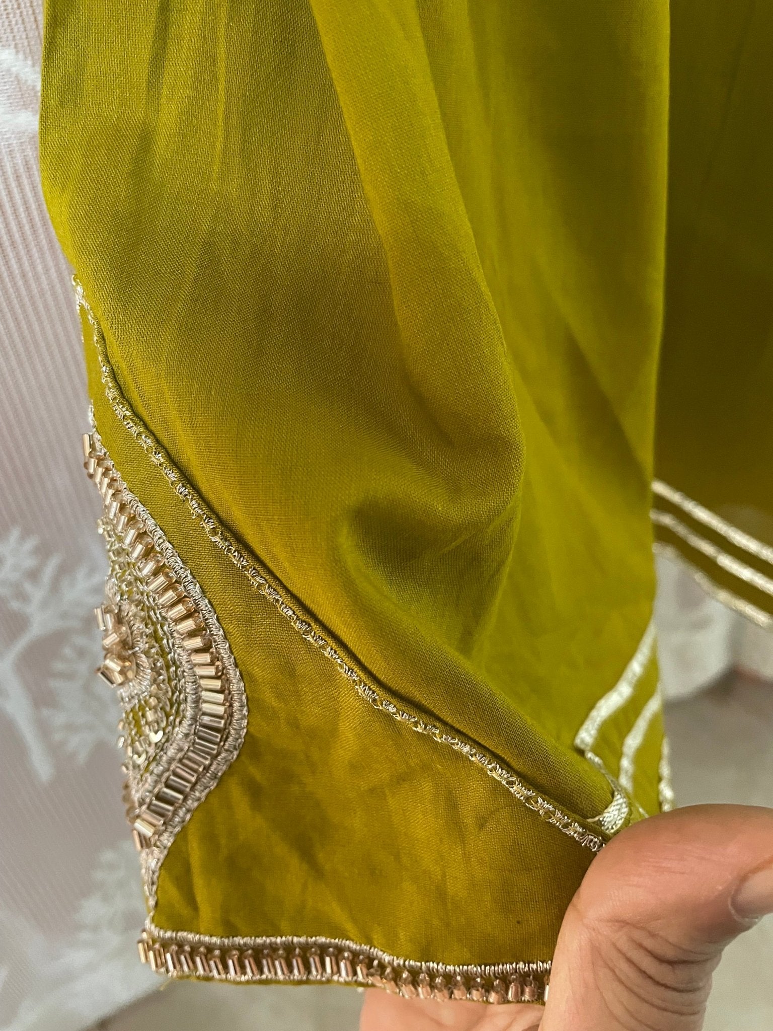 Lime Luxe Embellished Kurti Set - Silver Lining